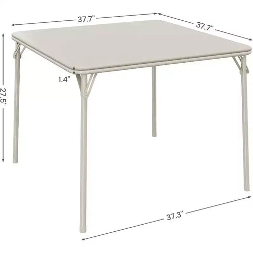 Table de cartes pliante Acekool 33,6 pouces avec coussin doux en PU, table métallique carrée portable pour salon, bureau, chambre à coucher - Design pliable et compact