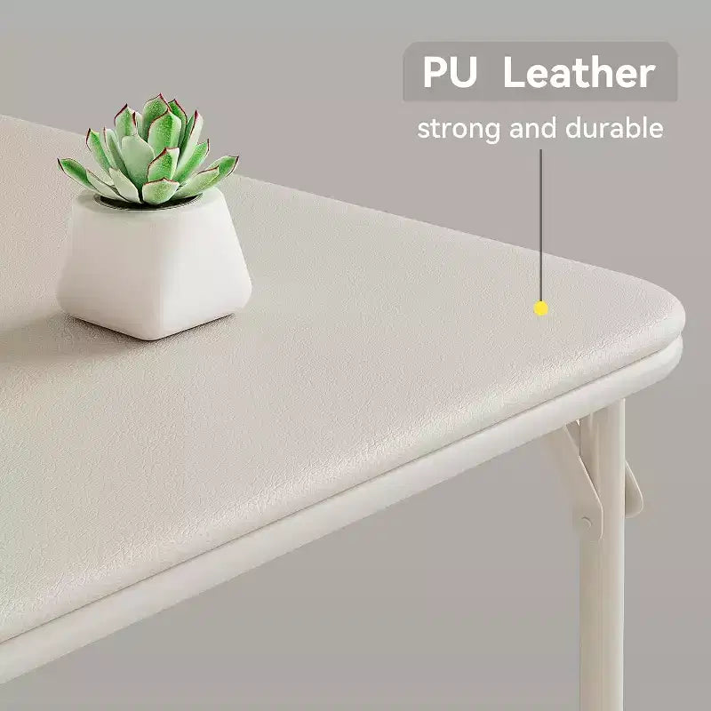 Table de cartes pliante Acekool 33,6 pouces avec coussin doux en PU, table métallique carrée portable pour salon, bureau, chambre à coucher - Design pliable et compact