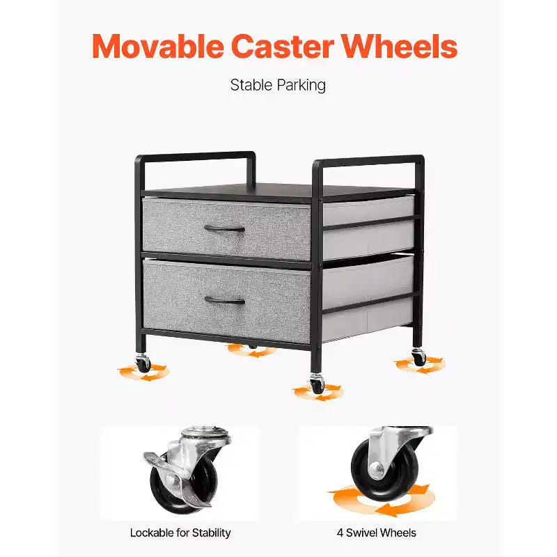 Support pour mini-réfrigérateur VEVOR avec rangement, table pour mini-réfrigérateur de 80 kg avec 2 tiroirs et 4 roulettes pivotantes, étagère mobile pour mini-réfrigérateur, gris