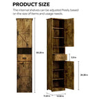 Meuble de Rangement Haut de Salle de Bain Okak, Armoire Autoportante de 69" avec Étagères Réglables, Portes et Dispositif Anti-Basculement pour Cuisine et Salon