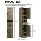 Meuble de Rangement Haut de Salle de Bain Okak, Armoire Autoportante de 69" avec Étagères Réglables, Portes et Dispositif Anti-Basculement pour Cuisine et Salon