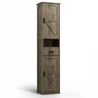 Meuble de Rangement Haut de Salle de Bain Okak, Armoire Autoportante de 69" avec Étagères Réglables, Portes et Dispositif Anti-Basculement pour Cuisine et Salon