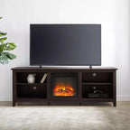 GDFStudio Colcord Modern Wood 70 Fireplace TV Stand with 2 Shelves