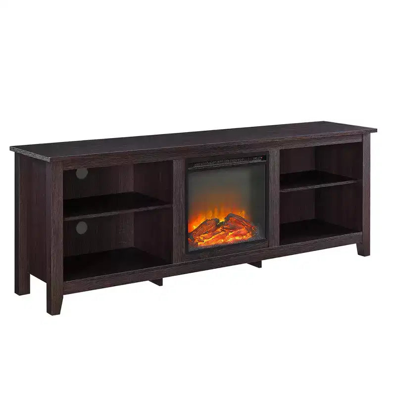 Meuble TV de cheminée GDFStudio Colcord moderne en bois 70 avec 2 étagères