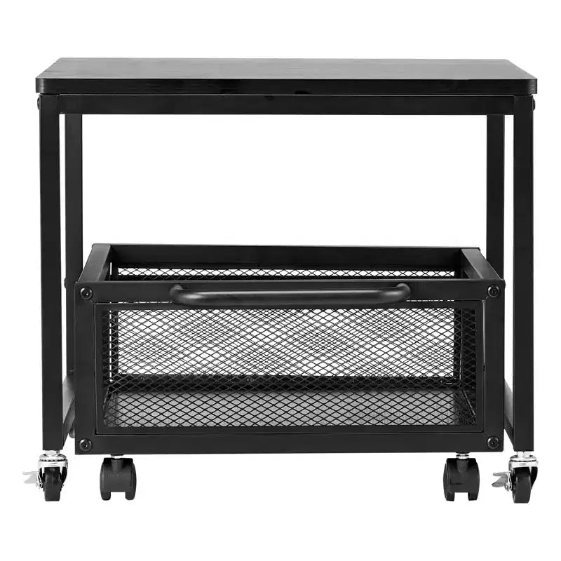 VEVOR Mini Fridge Stand with Storage, 198 lbs Mini Fridge Table with Movable Storage Cart & Swivel Wheels, Beverage Refrigerator Stand, Black