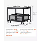 Support pour mini-réfrigérateur VEVOR avec rangement, table pour mini-réfrigérateur de 90 kg avec chariot de rangement mobile et roulettes pivotantes, support pour réfrigérateur à boissons, noir