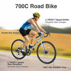 NAYSAYE Vélo de route 700C Cadre léger en alliage avec changement de vitesse fluide pour la ville, Vert, 68.5*18.8*38.9