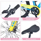 NAYSAYE Vélo VTT Cadre en acier durable avec suspension pour enfants, activités de plein air, rose, 63.78*24.8*37.2