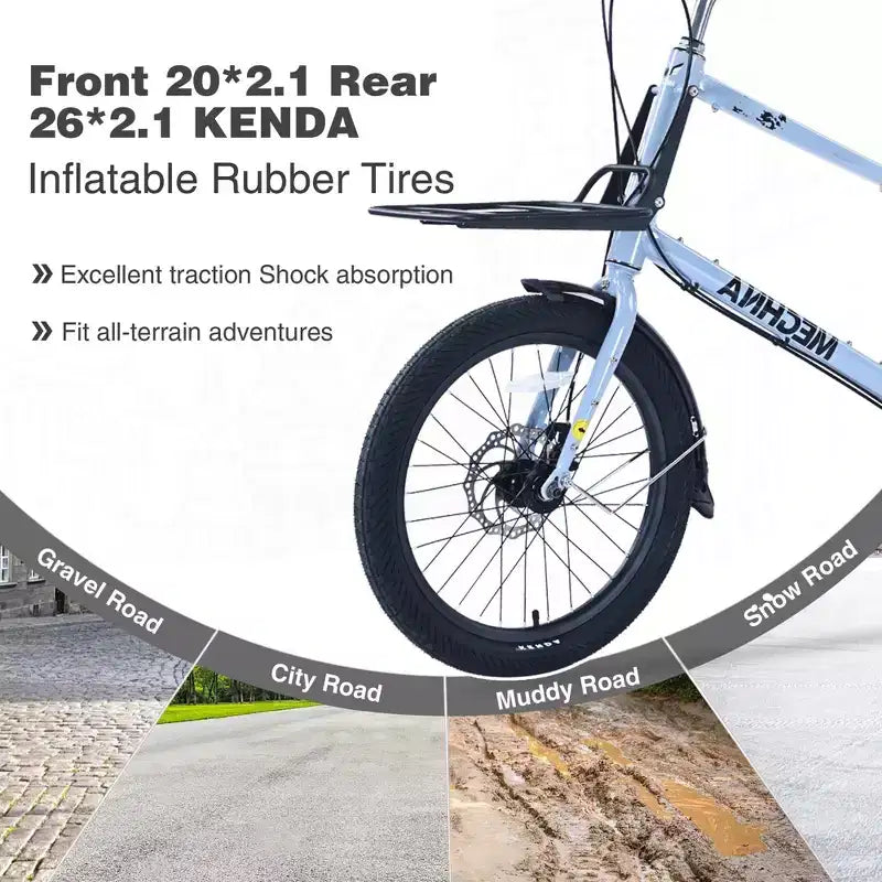 NAYSAYE Vélo Cargo 7 Vitesses Cadre Alliage Vélo Adulte pour Trajets Quotidiens, Bleu, 65*27.56*42.13
