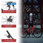 NAYSAYE Vélo VTT 24 Vitesses Cadre en Acier avec Fourche Suspendue pour Adultes, Rouge, 65.75*24.41*37