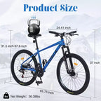NAYSAYE Vélo VTT 26 Pouces Cadre en Acier Fourche Suspendue 24 Vitesses Vélo Adulte pour Aventure en Plein Air, Bleu, 65,75*24,41*37