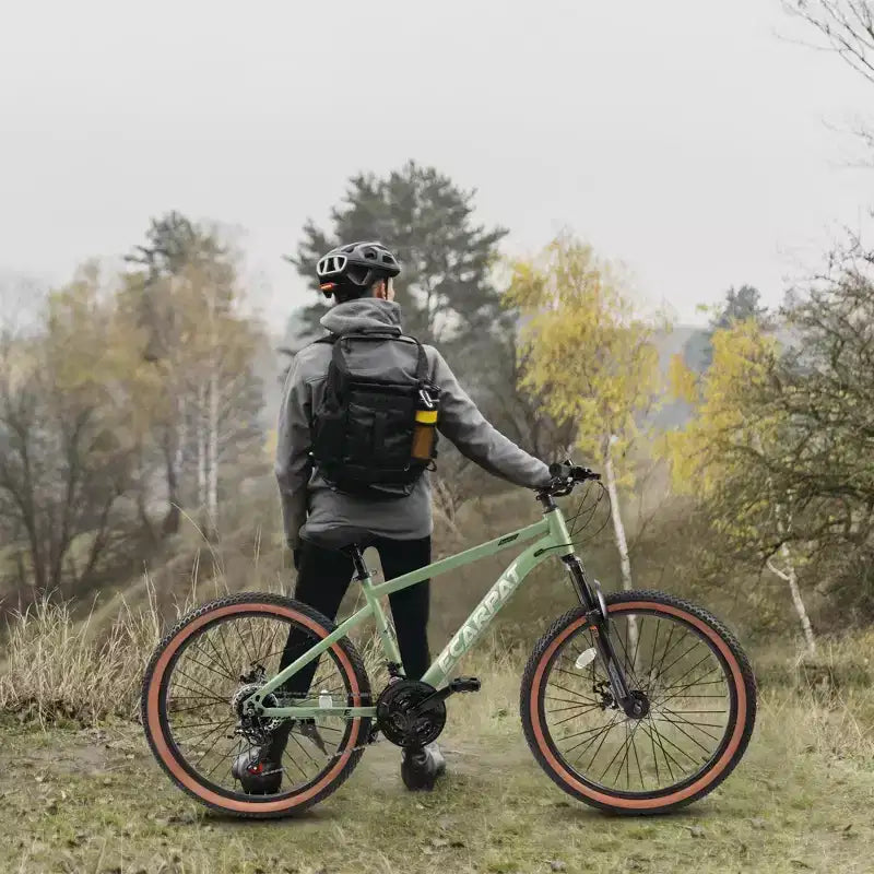 Vélo NAYSAYE VTT 27,5 pouces pour adultes avec freins à disque pour les trajets quotidiens et l'exploration en plein air, Vert, 70*27.5*40