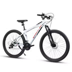 NAYSAYE Bicycle 27 Inch Mountain Bike with 21 Speed Shifter Suspension Fork and Disc Brakes for Men and Women, White, 53.54*7.68*28.35
