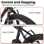 NAYSAYE Vélo VTT 24 pouces Cadre 21 vitesses Double freins en V pour adultes et adolescents pour la randonnée en montagne, Noir et Rouge, 64,57*24,8*34,65