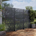 MAYEERTY Paravent de 72 pouces avec cadre métallique galvanisé, clôture de jardin, patio extérieur, noir