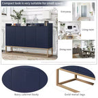 GDFStudio Truda - Buffet moderne de 120 cm avec étagères réglables et pieds en métal doré