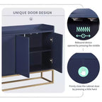 GDFStudio Truda - Buffet moderne de 120 cm avec étagères réglables et pieds en métal doré