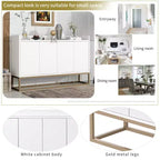 GDFStudio Truda - Buffet moderne de 120 cm avec étagères réglables et pieds en métal doré
