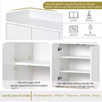 GDFStudio Truda - Buffet moderne de 120 cm avec étagères réglables et pieds en métal doré
