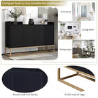 GDFStudio Truda - Buffet moderne de 120 cm avec étagères réglables et pieds en métal doré