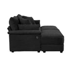 Ensemble de double chaise longue Whisen avec pouf réversible et rangement