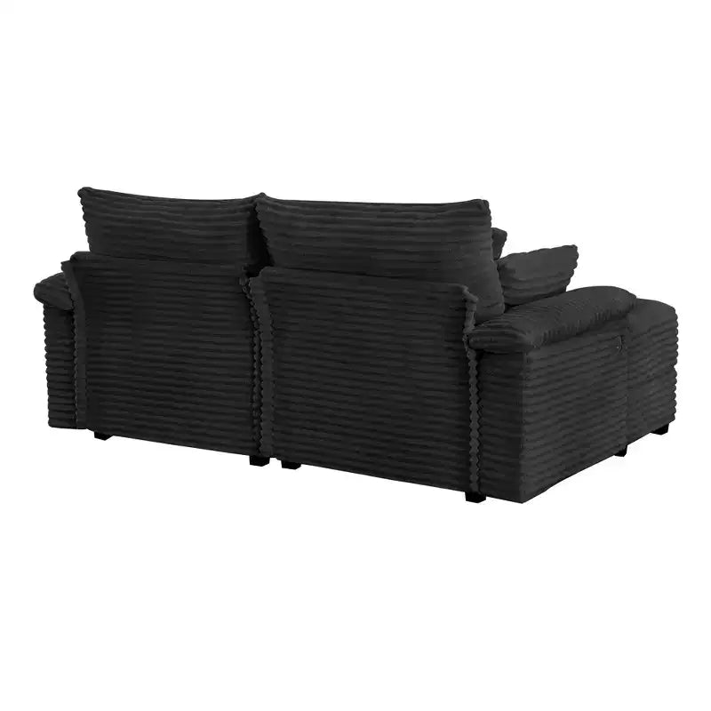 Ensemble de double chaise longue Whisen avec pouf réversible et rangement