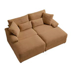 Ensemble de double chaise longue Whisen avec pouf réversible et rangement