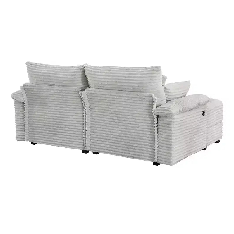 Ensemble de double chaise longue Whisen avec pouf réversible et rangement