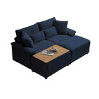Ensemble de double chaise longue Whisen avec pouf réversible et rangement