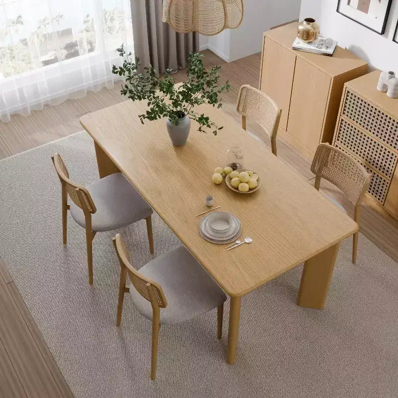 MAYEERTY 67 Table à manger rectangulaire en bois pour 4 à 6 personnes, table de cuisine et de salle à manger moderne de style campagnard