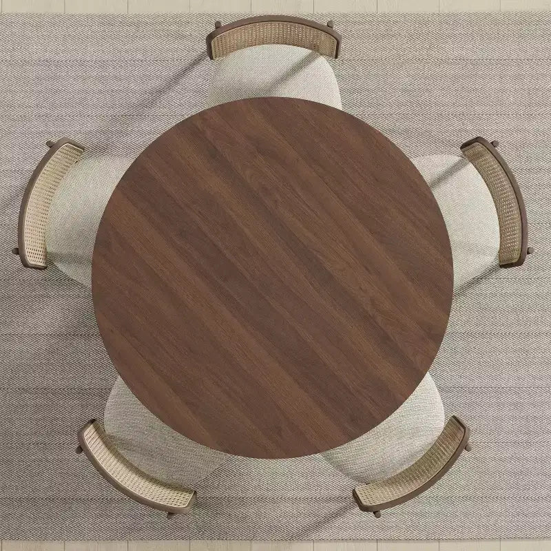 MAYEERTY 45 Table de salle à manger ronde en bois pour 4, table de cuisine et de salle à manger moderne de style campagnard