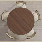 MAYEERTY 45 Table de salle à manger ronde en bois pour 4, table de cuisine et de salle à manger moderne de style campagnard