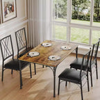 Ensemble de table à manger 5 pièces COZONY avec 4 chaises, table à manger rectangulaire et chaises rembourrées pour la cuisine, la salle à manger ou le coin petit-déjeuner