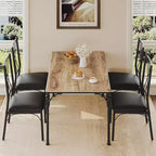 Ensemble de table à manger 5 pièces COZONY avec 4 chaises, table à manger rectangulaire et chaises rembourrées pour la cuisine, la salle à manger ou le coin petit-déjeuner