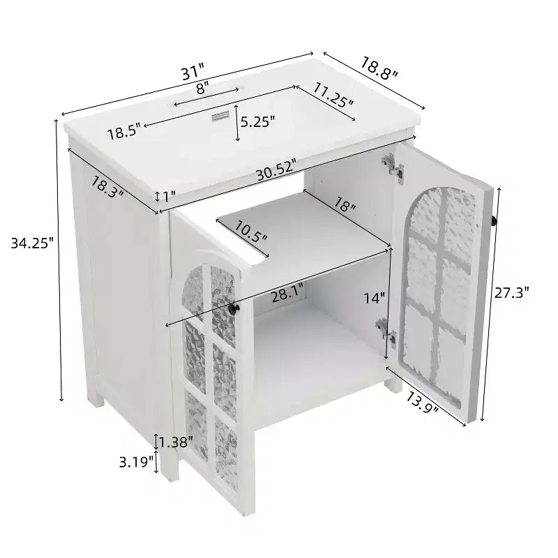 Meuble-lavabo de salle de bain Bestier 31 pouces style ferme avec évier en céramique et armoire de salle de bain rustique vintage