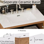 Meuble-lavabo de salle de bain Bestier 31 pouces style ferme avec évier en céramique et armoire de salle de bain rustique vintage