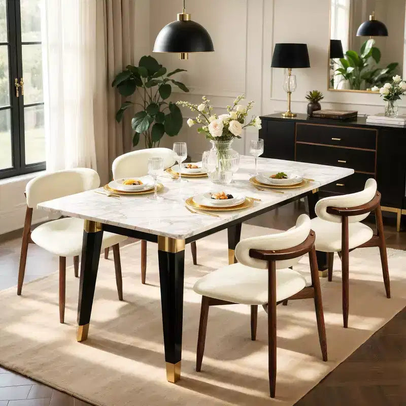 Subrtex Chaise de salle à manger en bois massif tapissée Chaise de cuisine moderne en tissu