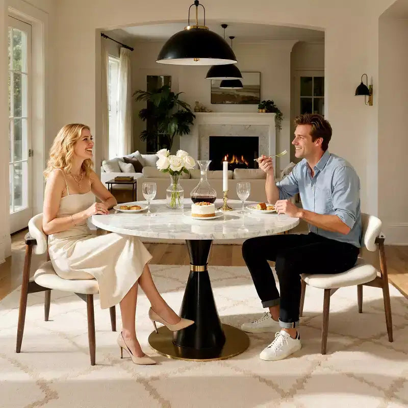 Subrtex Chaise de salle à manger en bois massif tapissée Chaise de cuisine moderne en tissu