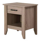 Table de chevet rectangulaire HomeStock, 61 cm H x 53 cm L, finition marron, avec un tiroir, en bois, pour salon et chambre
