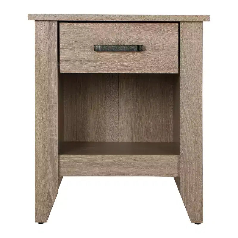 Table de chevet rectangulaire HomeStock, 61 cm H x 53 cm L, finition marron, avec un tiroir, en bois, pour salon et chambre