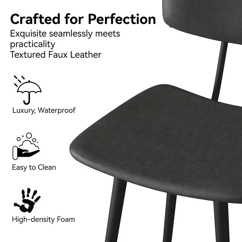 Tabourets de bar Dyonery hauteur comptoir, tabourets de bar en similicuir de 65 cm avec dossier, revêtement imperméable, cadre en métal robuste pour îlot de cuisine, gris rustique
