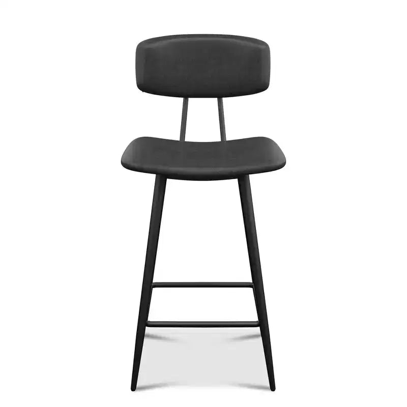 Tabourets de bar Dyonery hauteur comptoir, tabourets de bar en similicuir de 65 cm avec dossier, revêtement imperméable, cadre en métal robuste pour îlot de cuisine, gris rustique