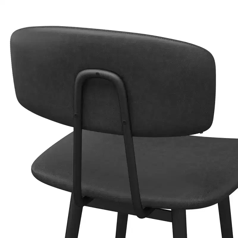 Tabourets de bar Dyonery hauteur comptoir, tabourets de bar en similicuir de 65 cm avec dossier, revêtement imperméable, cadre en métal robuste pour îlot de cuisine, gris rustique