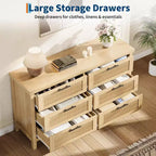 Commode cannelée pour chambre à coucher avec 6 tiroirs, commode moderne, commode en bois meuble TV, organisateur de rangement de vêtements pour salon, couloir