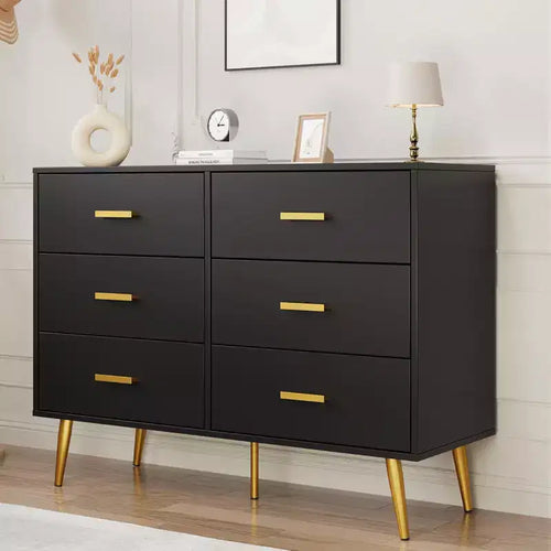 6 Drawer Dresser,Modern Chest of Drawers Organizer Storage with Drawers,Large Storage Cabinet,Modern Design Dresser for Bedroom,Living Room,Porch