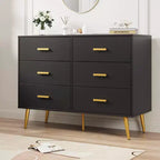 Commode 6 tiroirs, organiseur de commode moderne avec tiroirs, grand meuble de rangement, commode au design moderne pour chambre, salon, porche.