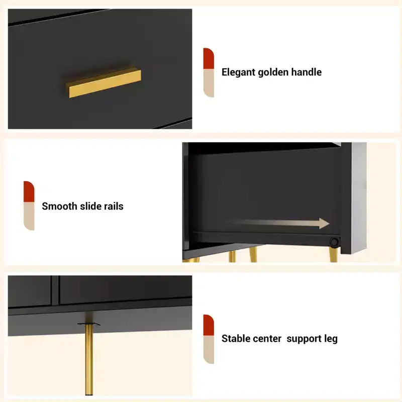 Commode 6 tiroirs, organiseur de commode moderne avec tiroirs, grand meuble de rangement, commode au design moderne pour chambre, salon, porche.