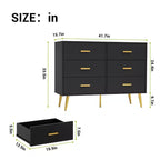 Commode 6 tiroirs, organiseur de commode moderne avec tiroirs, grand meuble de rangement, commode au design moderne pour chambre, salon, porche.