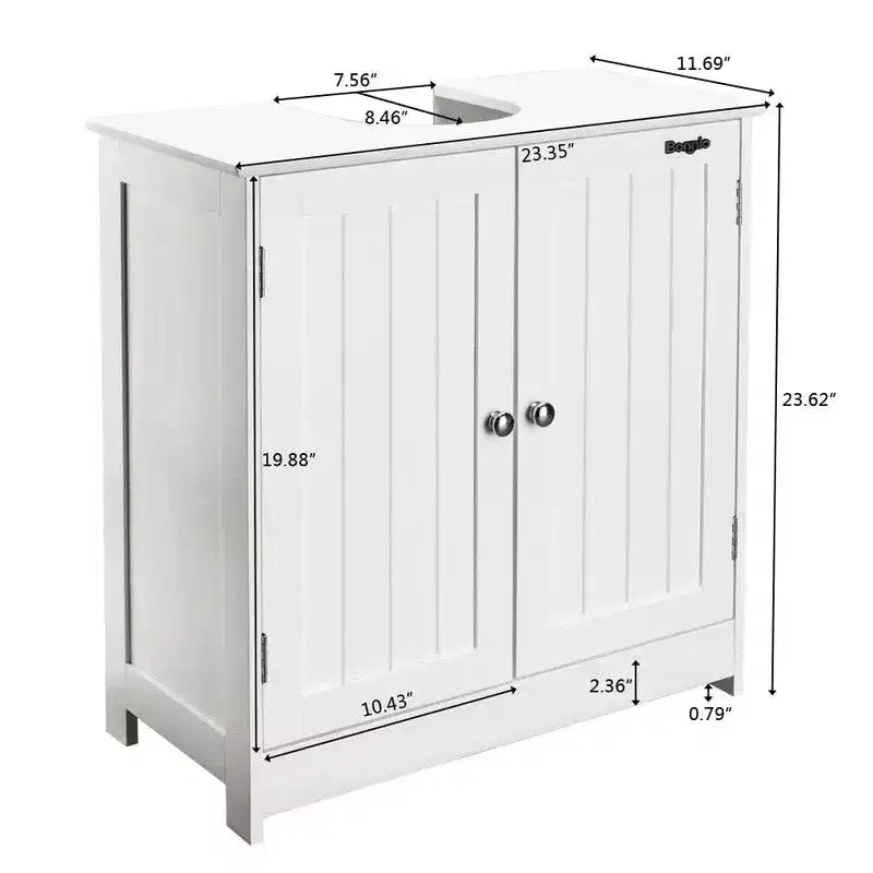 Meuble-lavabo Karl Home blanc sans plateau ni lavabo