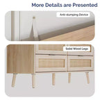 Commode à 6 tiroirs Karl Home en MDF beige de 120 cm de large